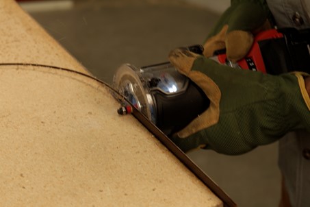 recortar el exceso de material